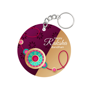 Raksha Bandhan Special Round Wooden Keyring