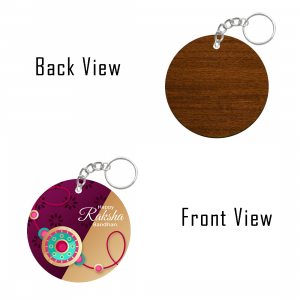 Raksha Bandhan Special Round Wooden Keyring