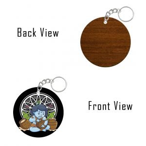 Janmashtami Special Round Wooden Keyring – SHRCCWDKR-3