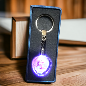 Customized Crystal LED Heart Keyring