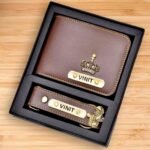 Customized Leather Wallet and Keyring  combo