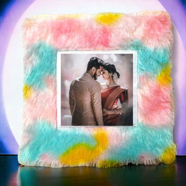 Multi Colour Fur Square Cushion