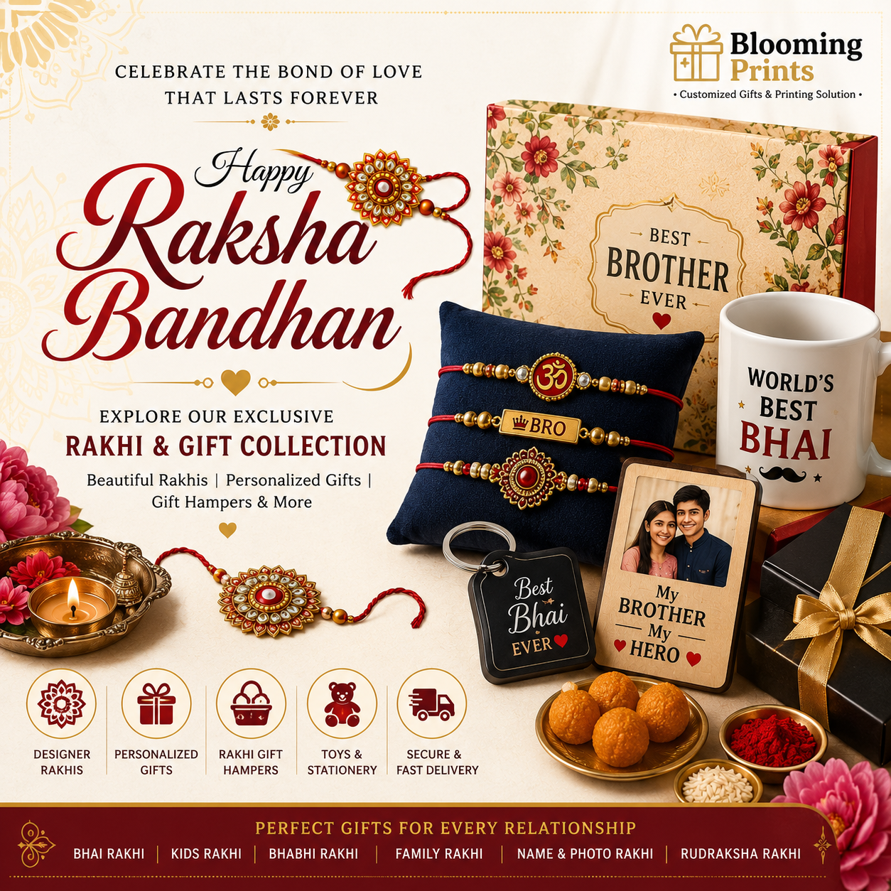 Rakshabandhan Gifts and customized Rakhi